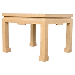 Karl Springer Style Modern Snakeskin Embossed Side Table