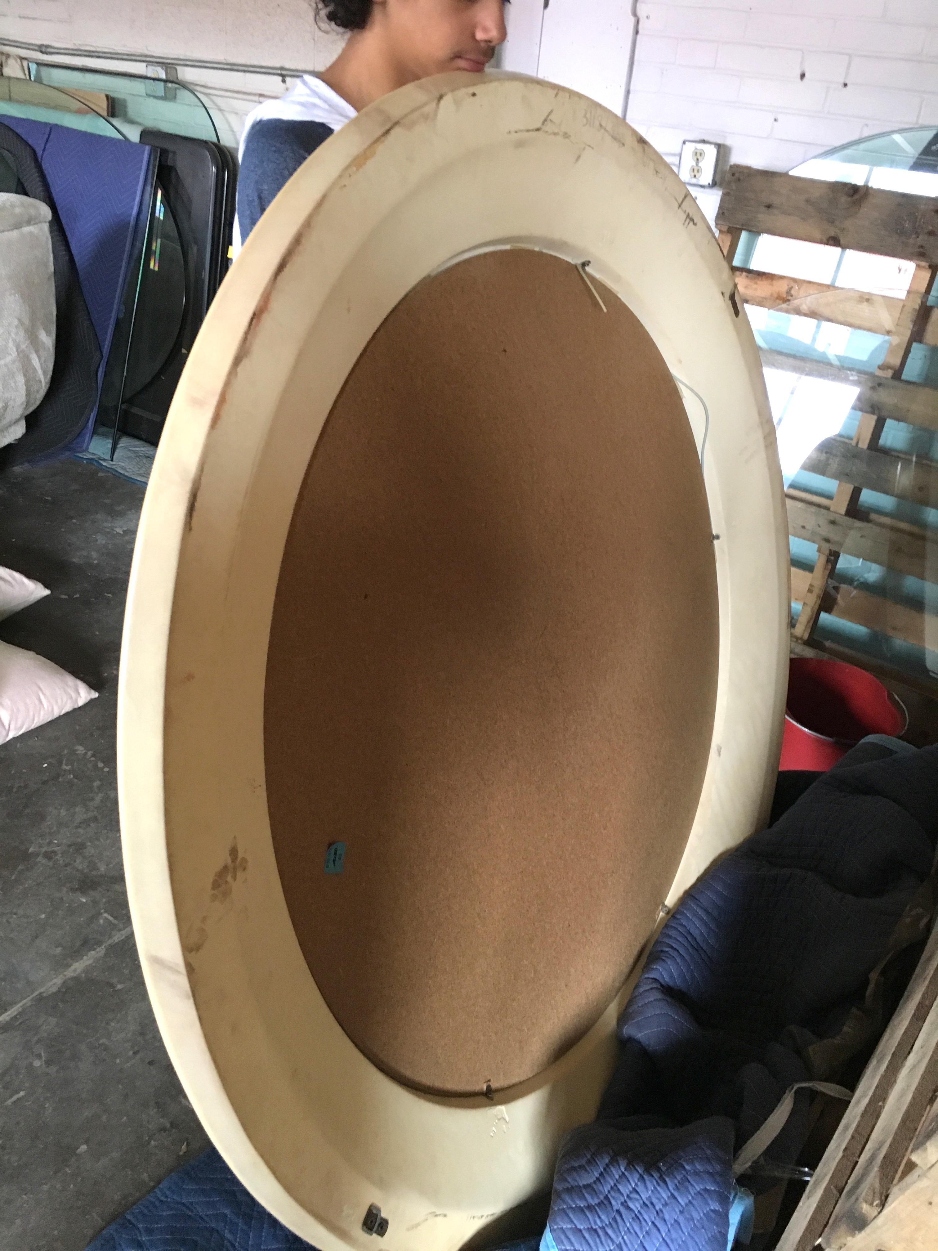 Monumental Faux Goat Skin Mirror In Good Condition In Southampton, NJ