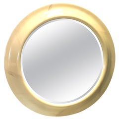 Monumental Faux Goat Skin Mirror
