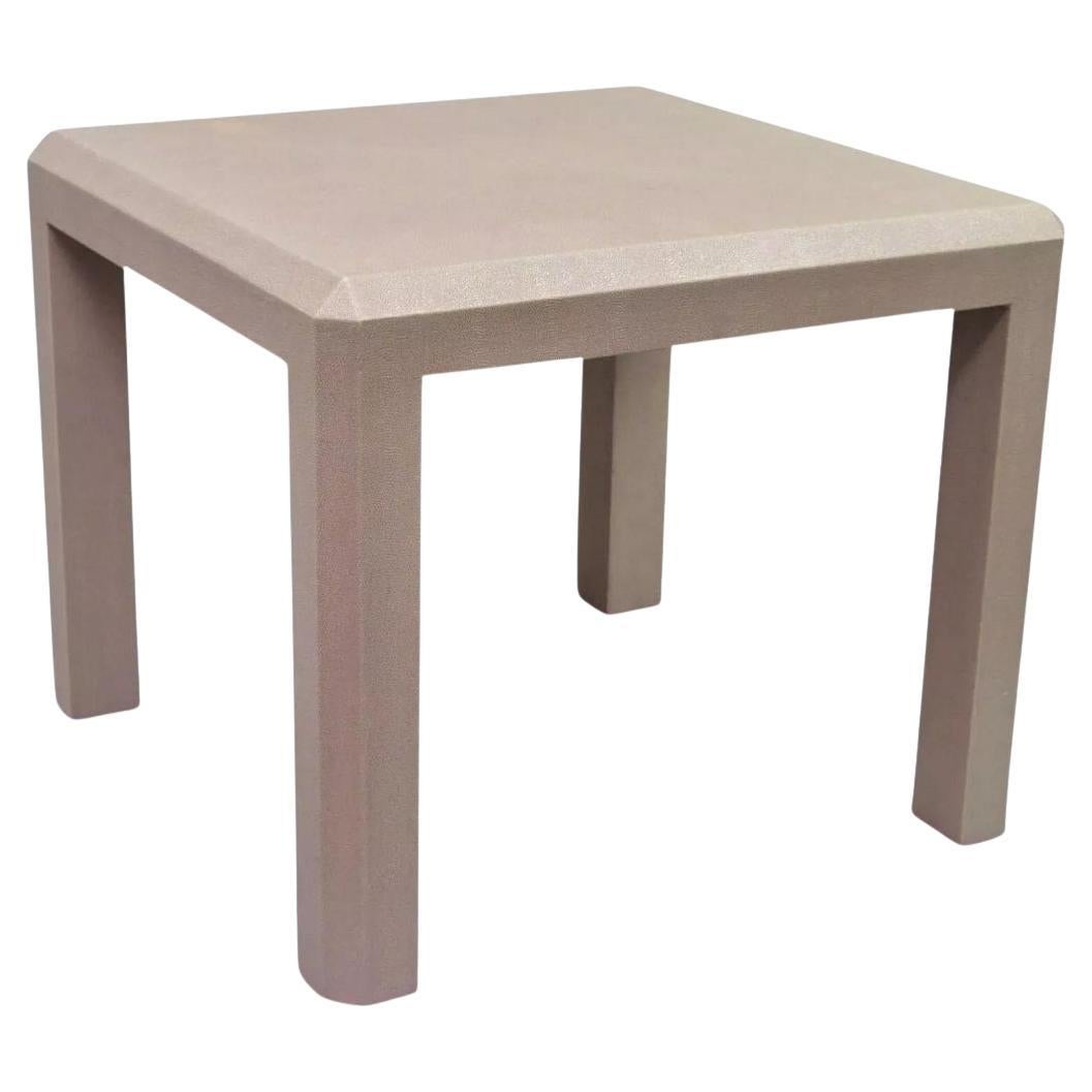 Mesa auxiliar Parsons de piel de tiburón de color rosa púrpura estilo Karl Springer