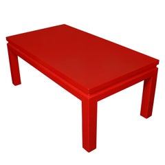 Karl Springer Style Red Backgammon Coffee Table