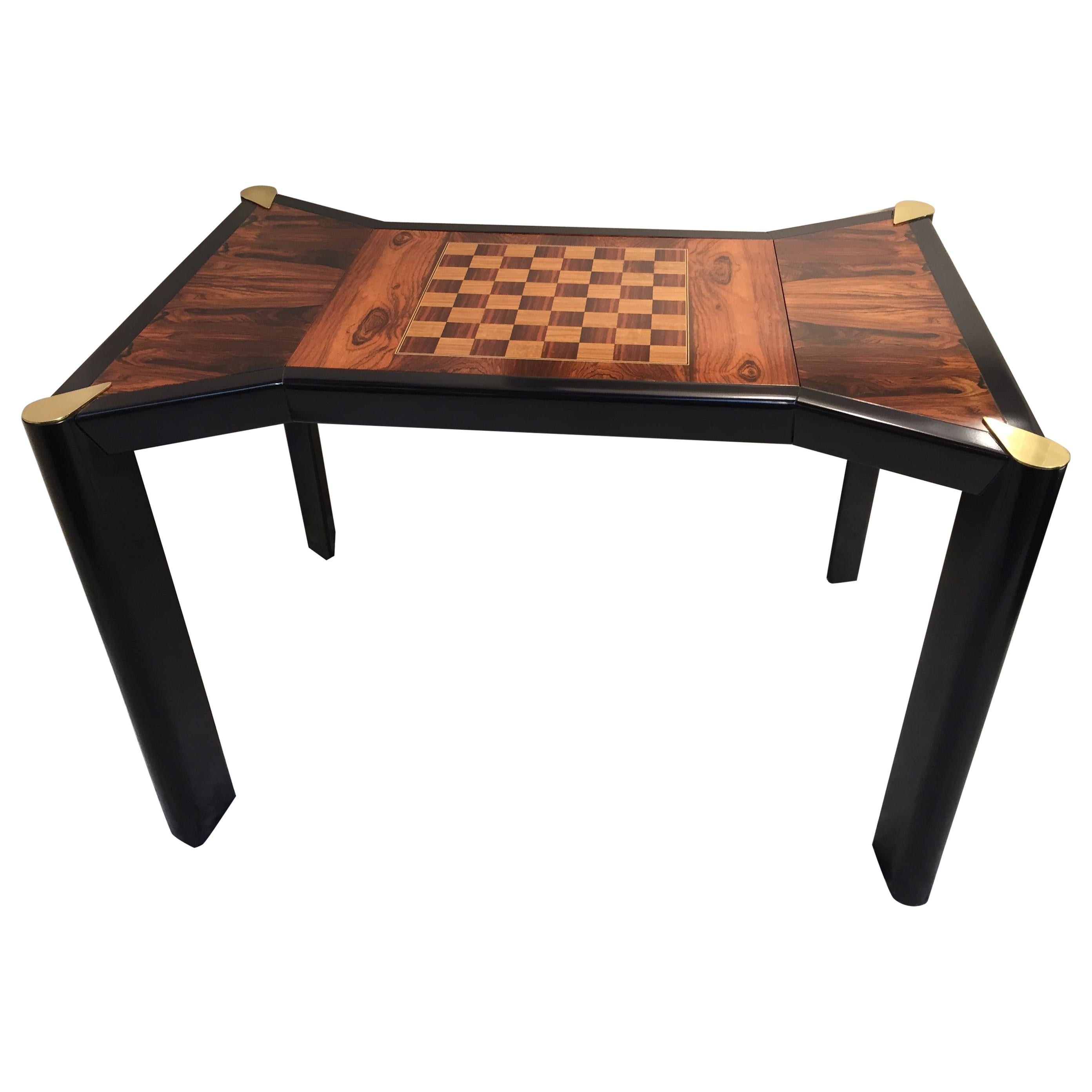 Rosewood Game Table /Backgammon Chess Checkers Two Sided