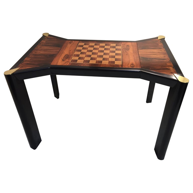 Rosewood Game Table /Backgammon Chess Checkers Two Sided at 1stDibs