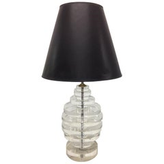 Karl Springer Style Round Stacked Lucite Lamp