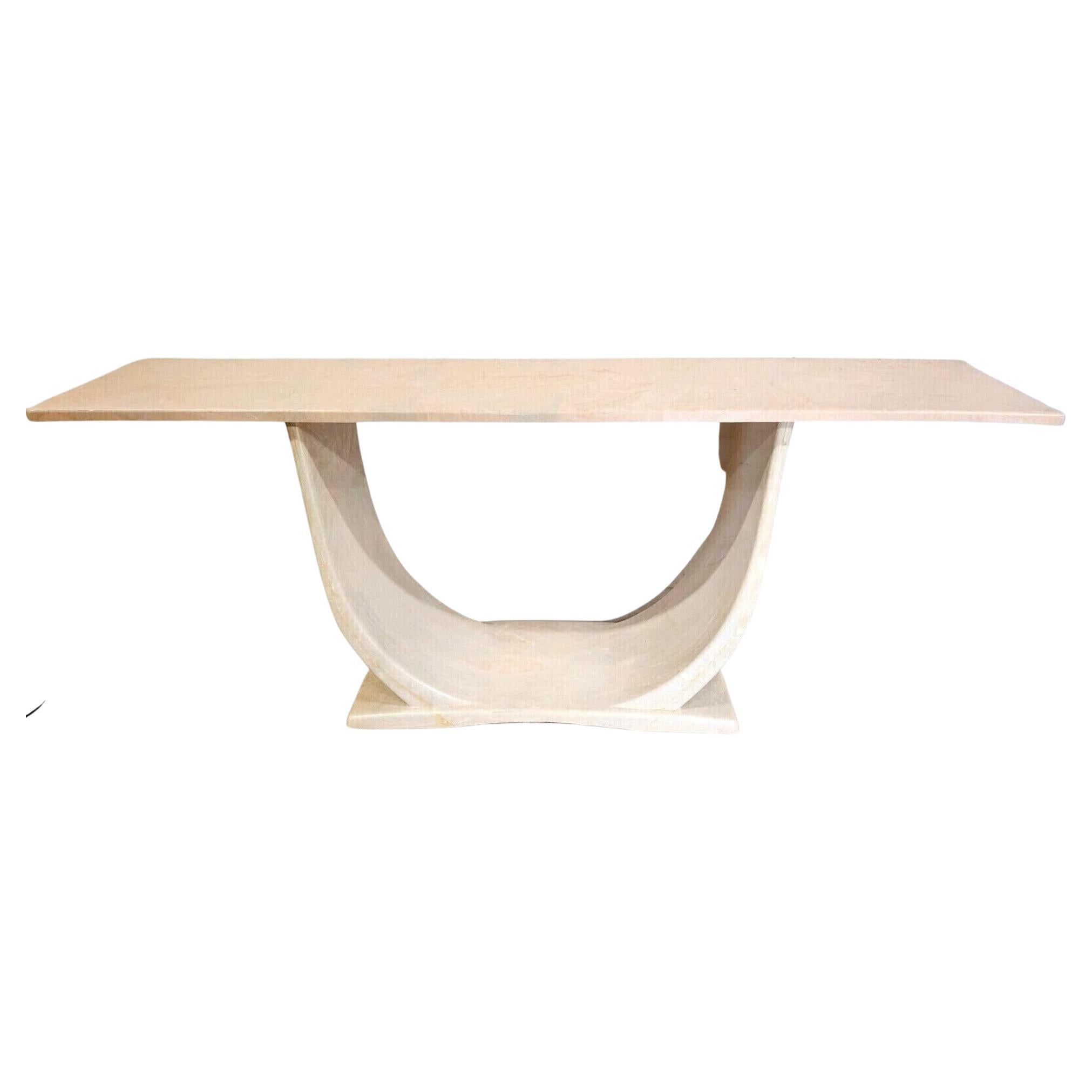 Karl Springer Style Sculptural Console Sofa Table For Sale