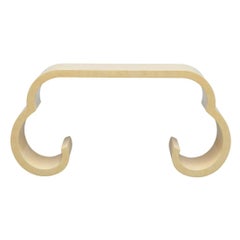 Karl Springer Style Shaped Lacquered Cream Console