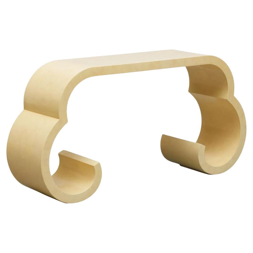 Karl Springer Stil Form lackiert Creme Konsole