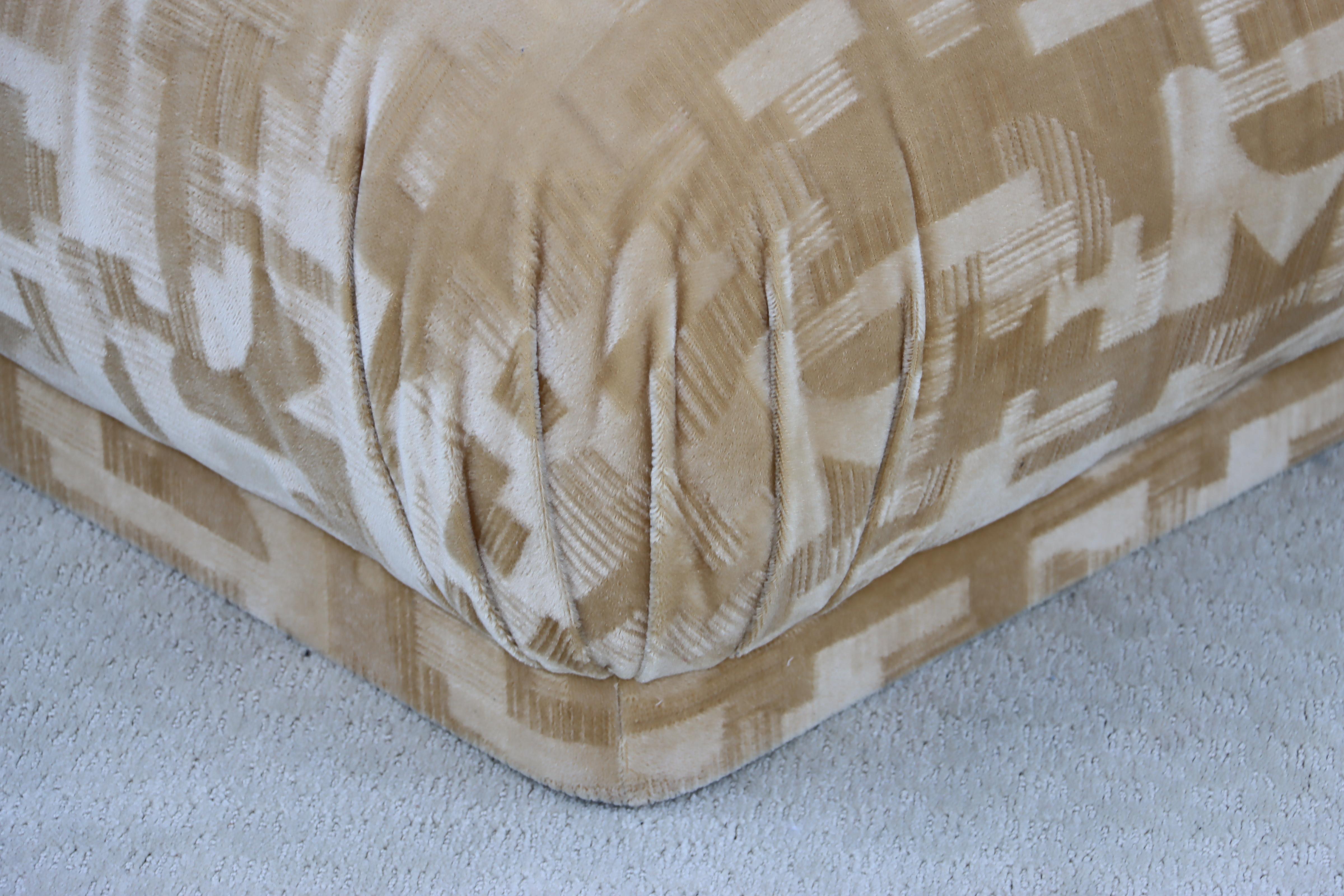 Karl Springer Style Souffle Ottoman In Mohair Fabric 1980's Design 5