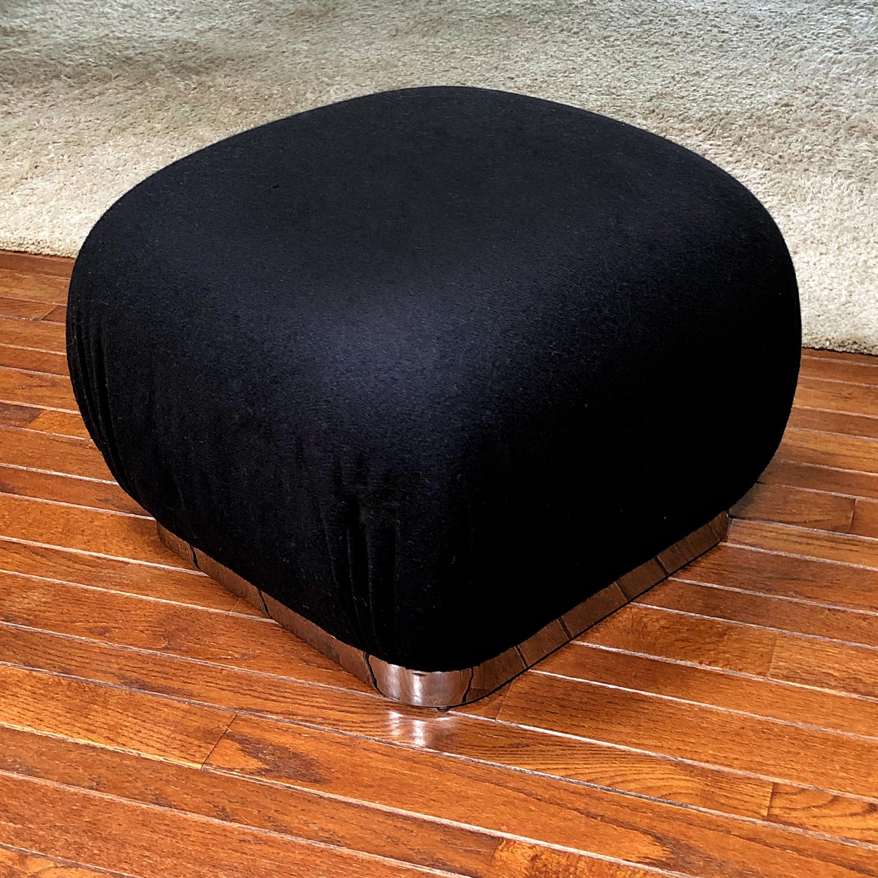 American Karl Springer Style Souffle Pouf For Sale