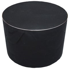 Karl Springer Style Swivel Black Lacquer Pedestal or Cocktail Table