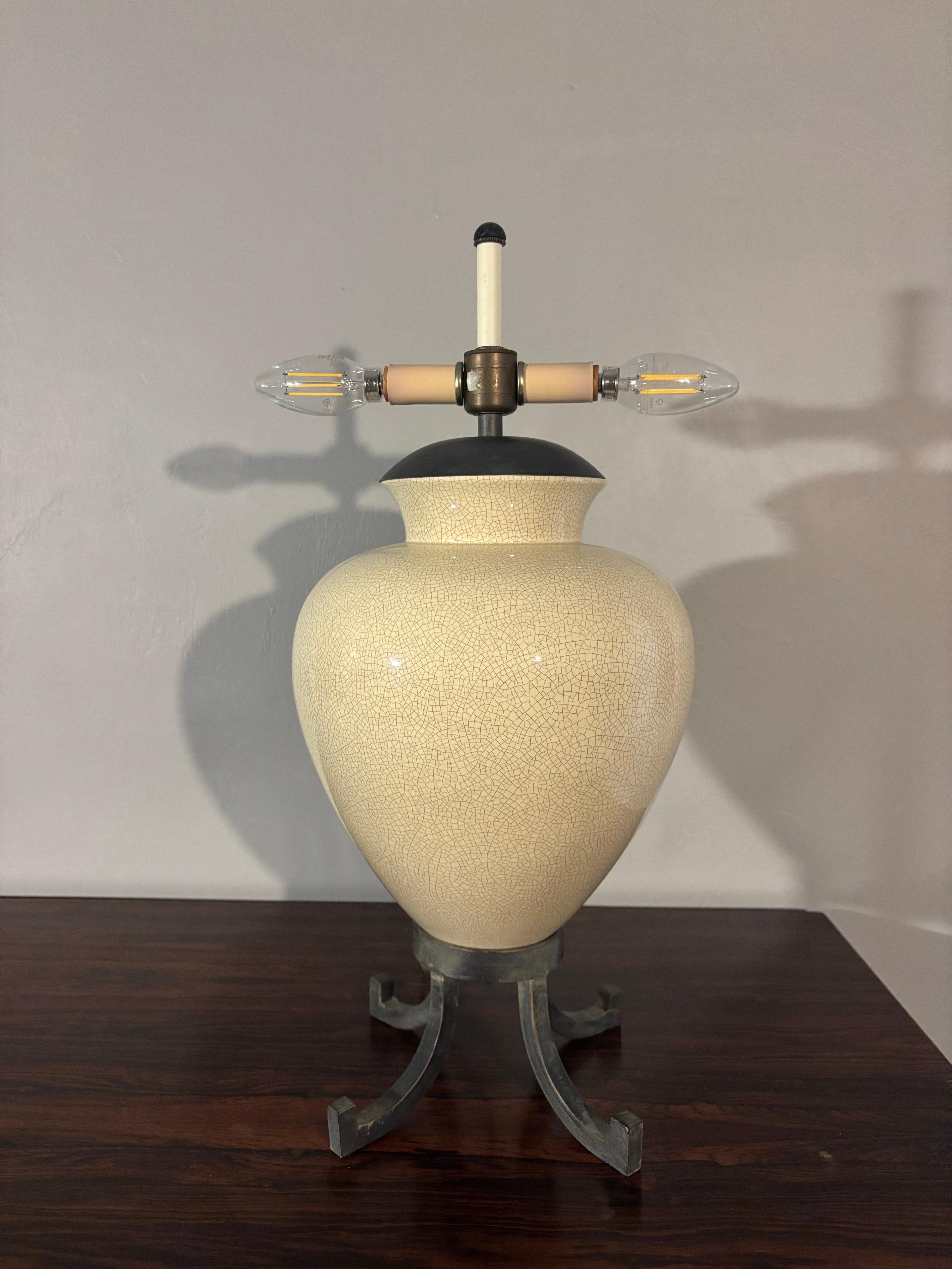 Karl Springer Style Table Lamp In Good Condition For Sale In Boynton Beach, FL