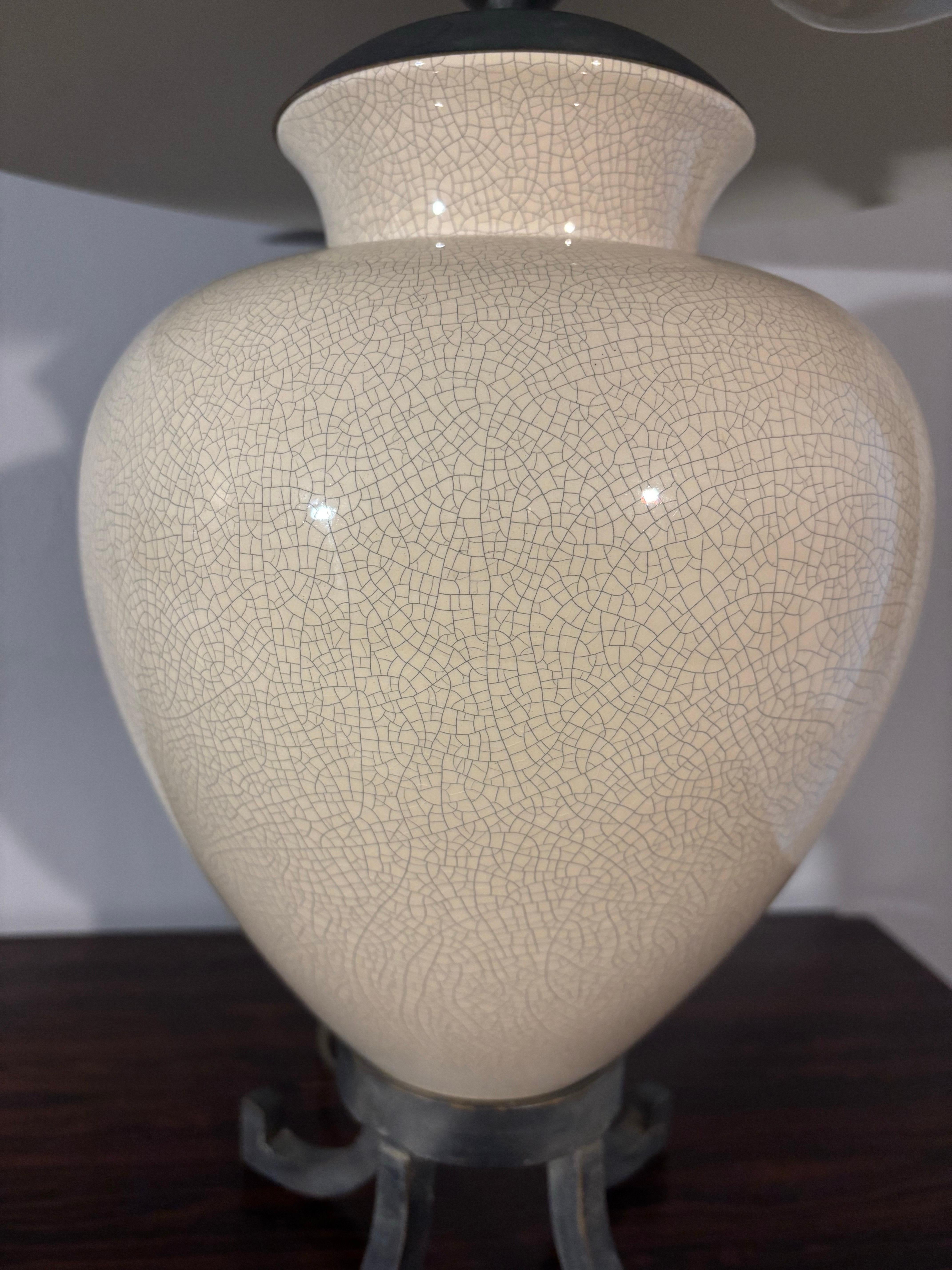 Metal Karl Springer Style Table Lamp For Sale
