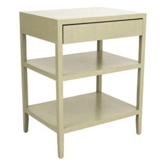 Tavolino a tre livelli con cassetto in stile Karl Springer