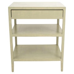 Karl Springer Style Dreistufiger Beistelltisch mit Schublade