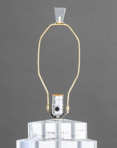 Karl Springer Style Triangular Clear Acrylic Lamp
