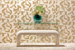 Karl Springer Style Waterfall Bench in Ivory Bouclé