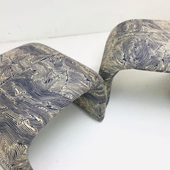 Karl Springer Style Waterfall Benches, 'Pair'