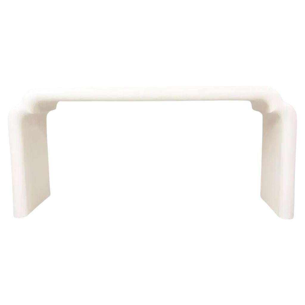 Karl Springer Style White Waterfall Console Table en vente