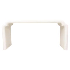 Karl Springer Style White Waterfall Console Table Karl Springer Style White Waterfall Console Table