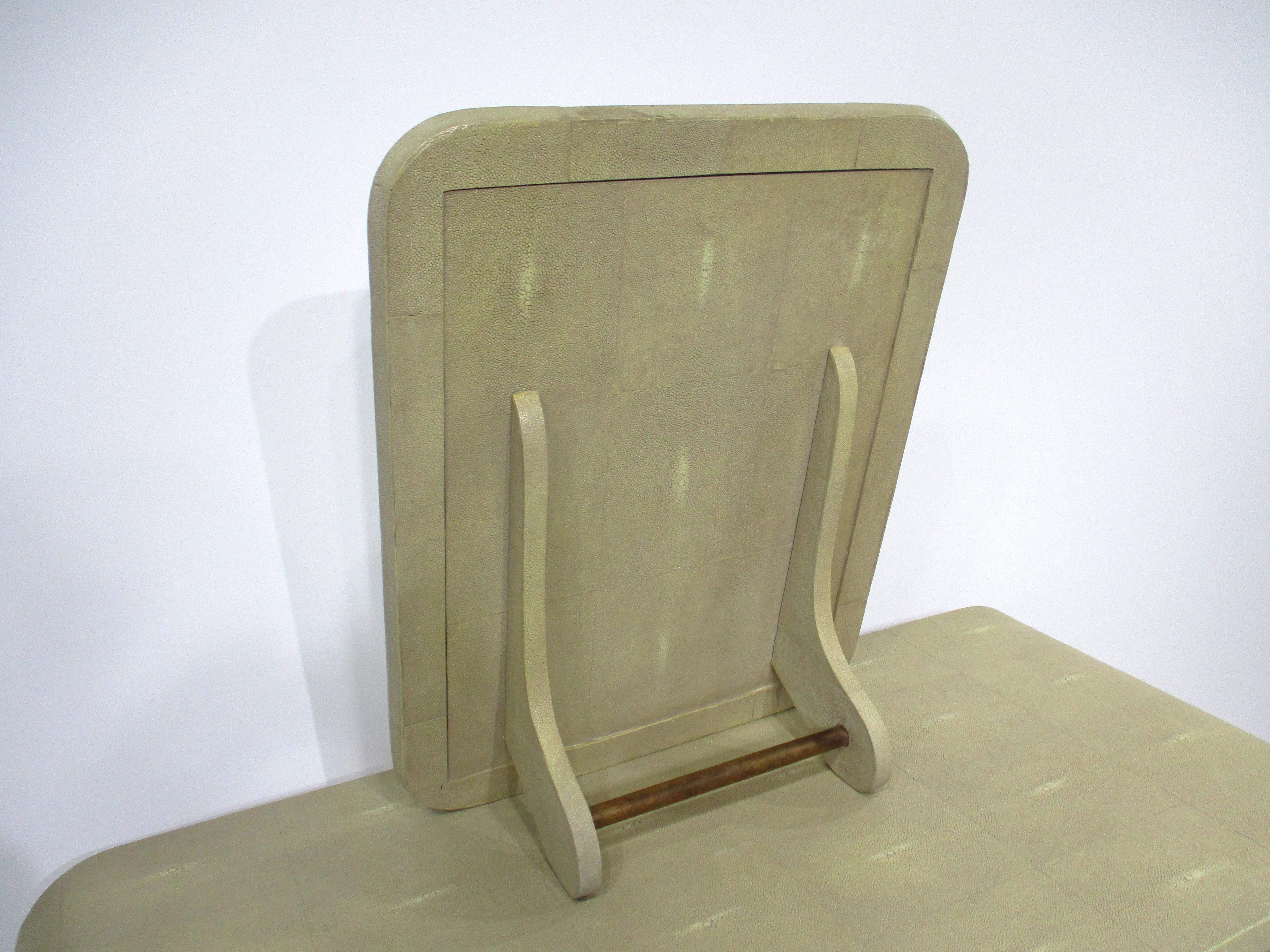 Karl Springer styled Shagreen Vanity w/ Stool For Sale 2