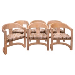 Karl Springer Superbo set di 6 "sedie Onassis" in pelle di capra laccata anni '80