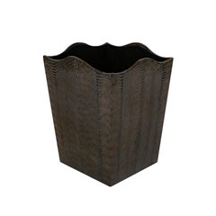 Karl Springer Wunderschöner Abfallkorb in grauem Kobra 1980er Jahre