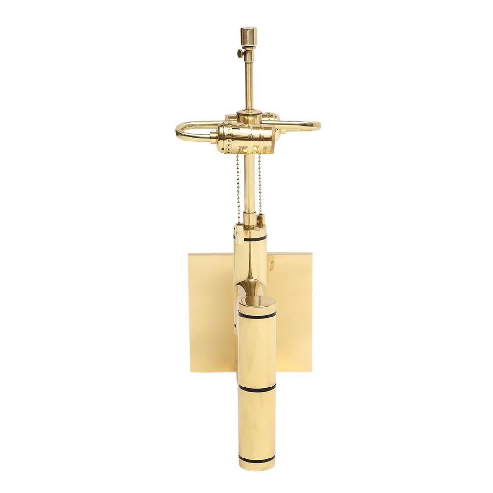 Karl Springer Swing Arm Wall Lamps, Polished Brass 11
