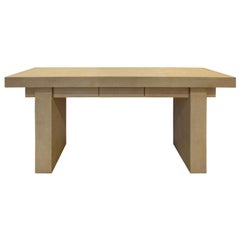 Used Karl Springer "T-Style Console Table" in Lacquered Linen, 1970s