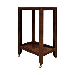 Karl Springer Tall Telephone Table in Brown Cobra Skin 2002 'Signed'