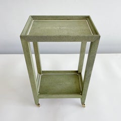 Karl Springer Telephone Drinks Table in Green Shagreen