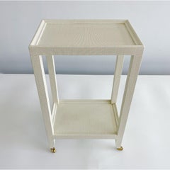 Table à boissons téléphonique Karl Springer en lin blanc