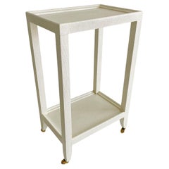 Karl Springer Telephone Drinks Table in White Linen