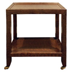 Karl Springer "Telephone Table" Covered in Cobra Skin 1991, signed