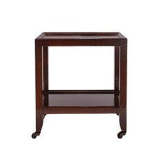 Karl Springer Telephone Table in Chestnut Snake Skin 1970s