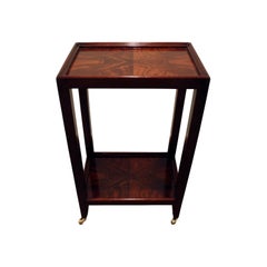 Karl Springer Telephone Table in Double Bookmatched Flame Mahogany, 2002
