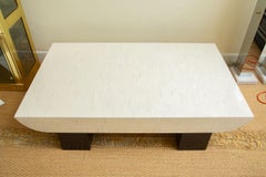 Vintage Tessellated Bone And Black Lacquer Wood Rectangle Cocktail Table 80's