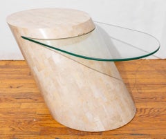 Karl Springer Tessellated Cantilevered Side Table