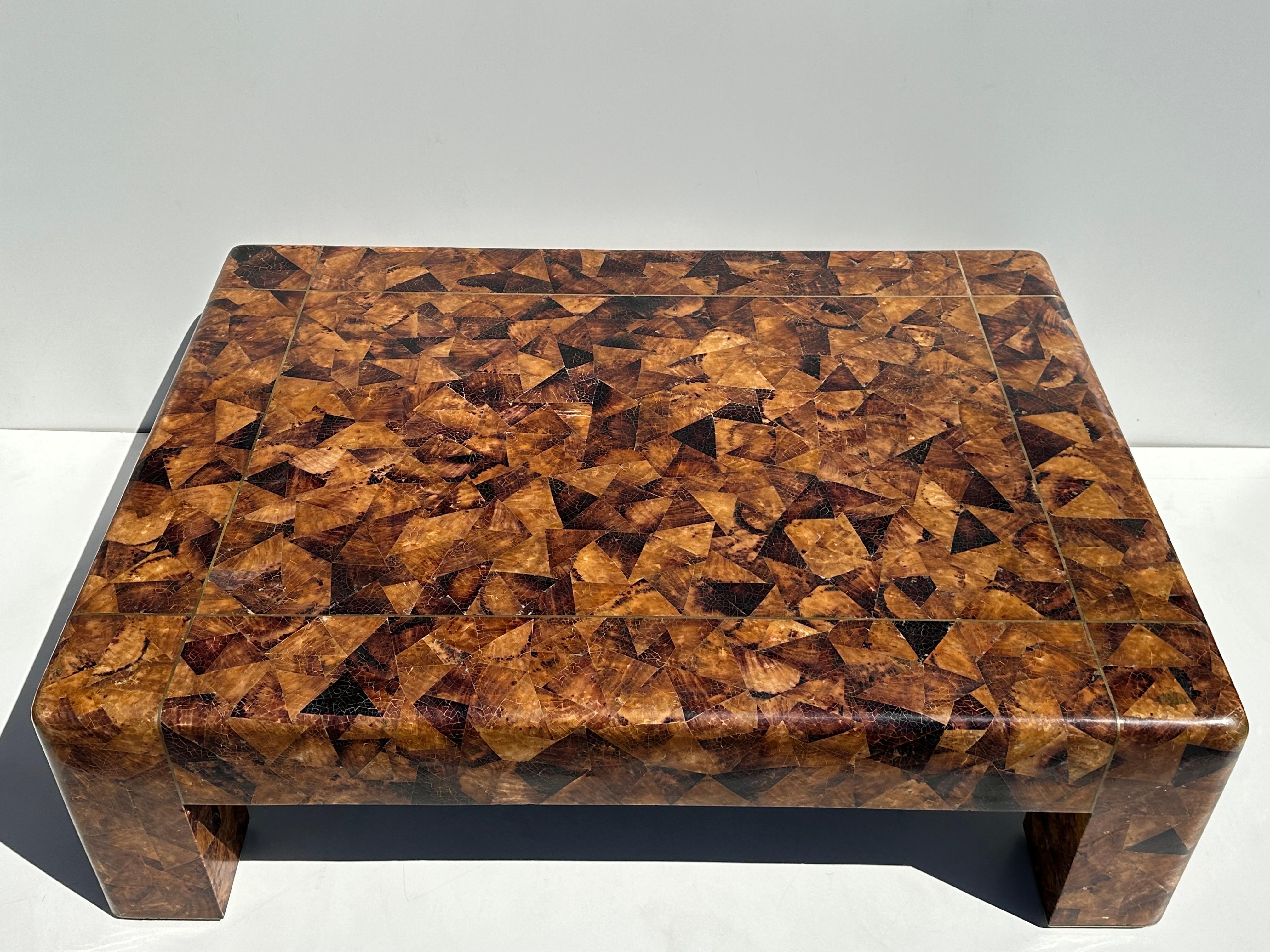 Philippine Karl Springer Tessellated Penshell Coffee Table
