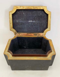 Karl Springer Tessellated Stone Box with Shagreen Interior