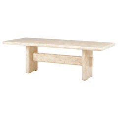 Karl Springer Tessellated Stone “Tressle” Dining Table, 1970s Karl Springer Tessellated Stone “Tressle” Dining Table, 1970s