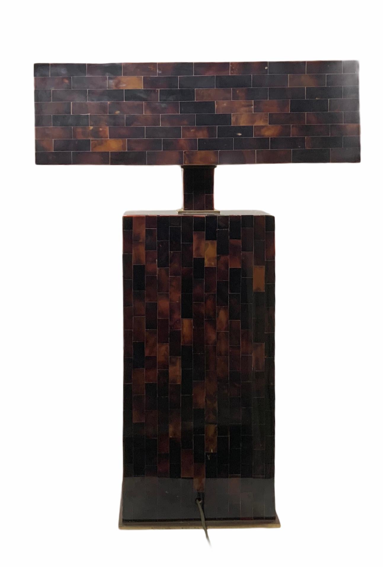 Modern Karl Springer “Tortoise Shell” Sculptural Desk/Table Lamp