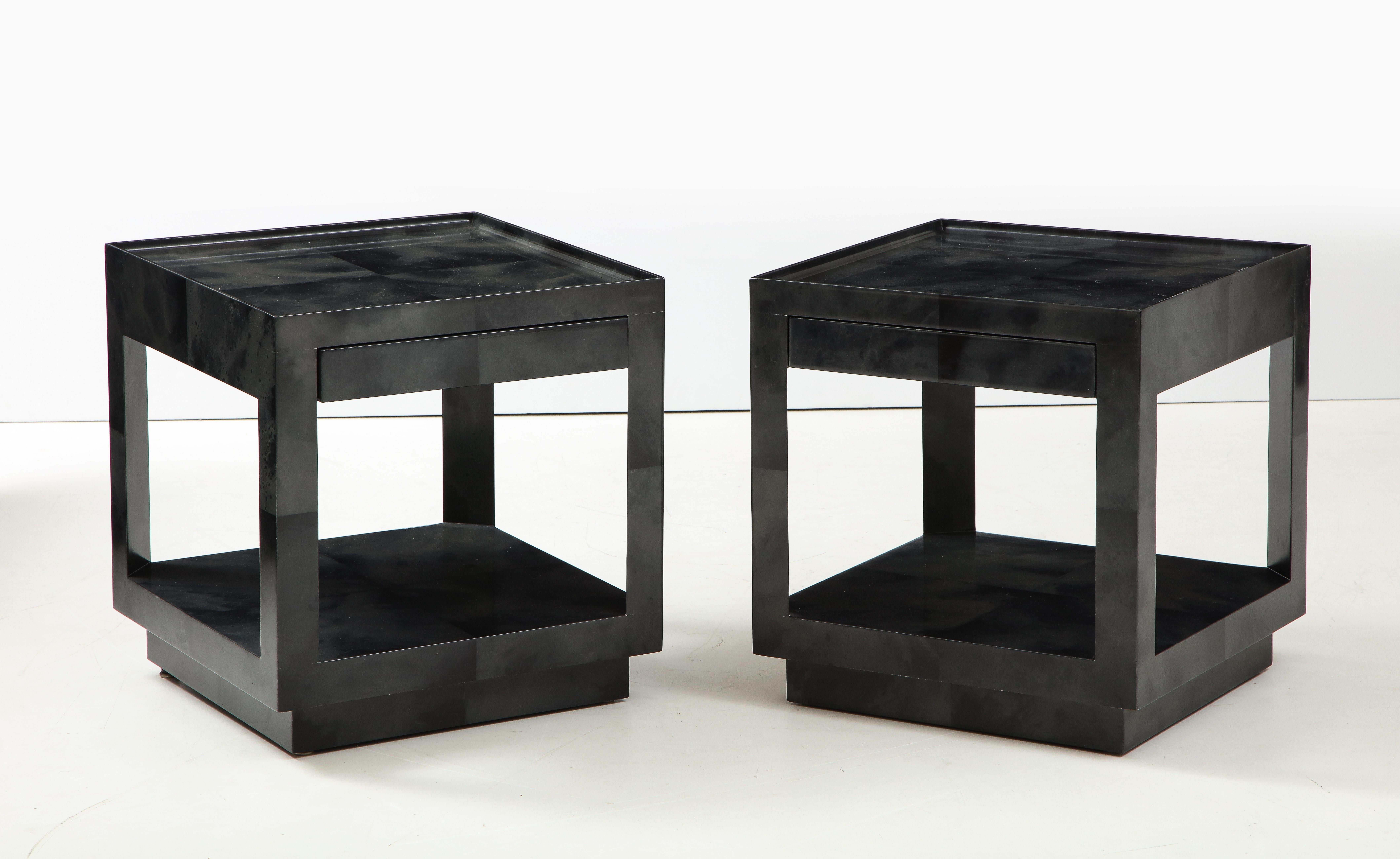 American Karl Springer Tray Top End Tables For Sale