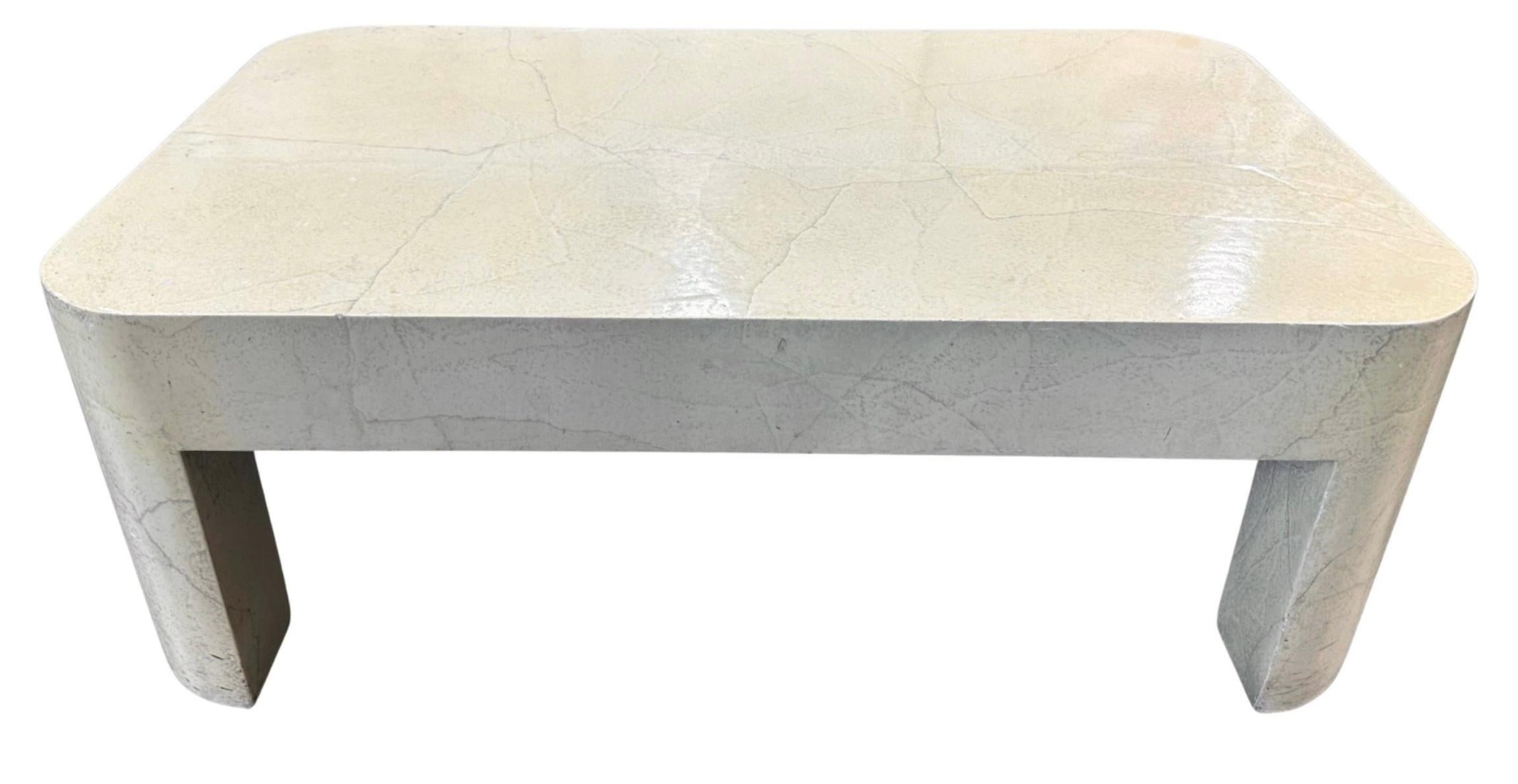 Mid-Century Modern Table de cocktail trompe-l'œil Karl Springer en vente