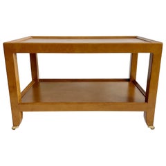 Karl Springer Two Tier Leather Duchess Low Telephone Table