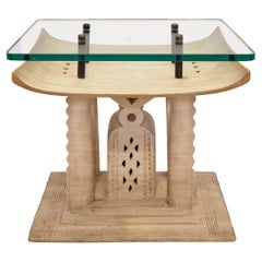 Karl Springer Unique Hand-Carved African Side Table 1970s