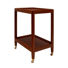 Karl Springer Unique "Telephone Table" in Chestnut Snake Skin 1980s