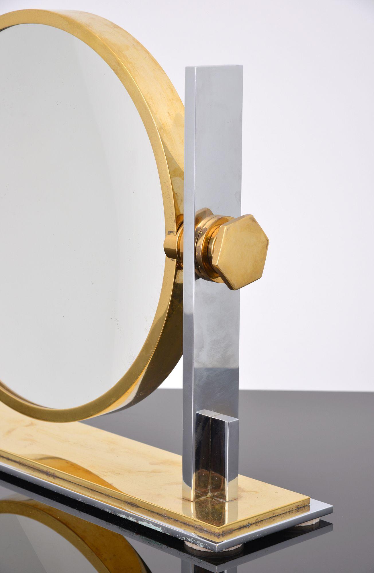 Gold Karl Springer Vanity Mirror In Good Condition For Sale In Lake Worth Beach, FL