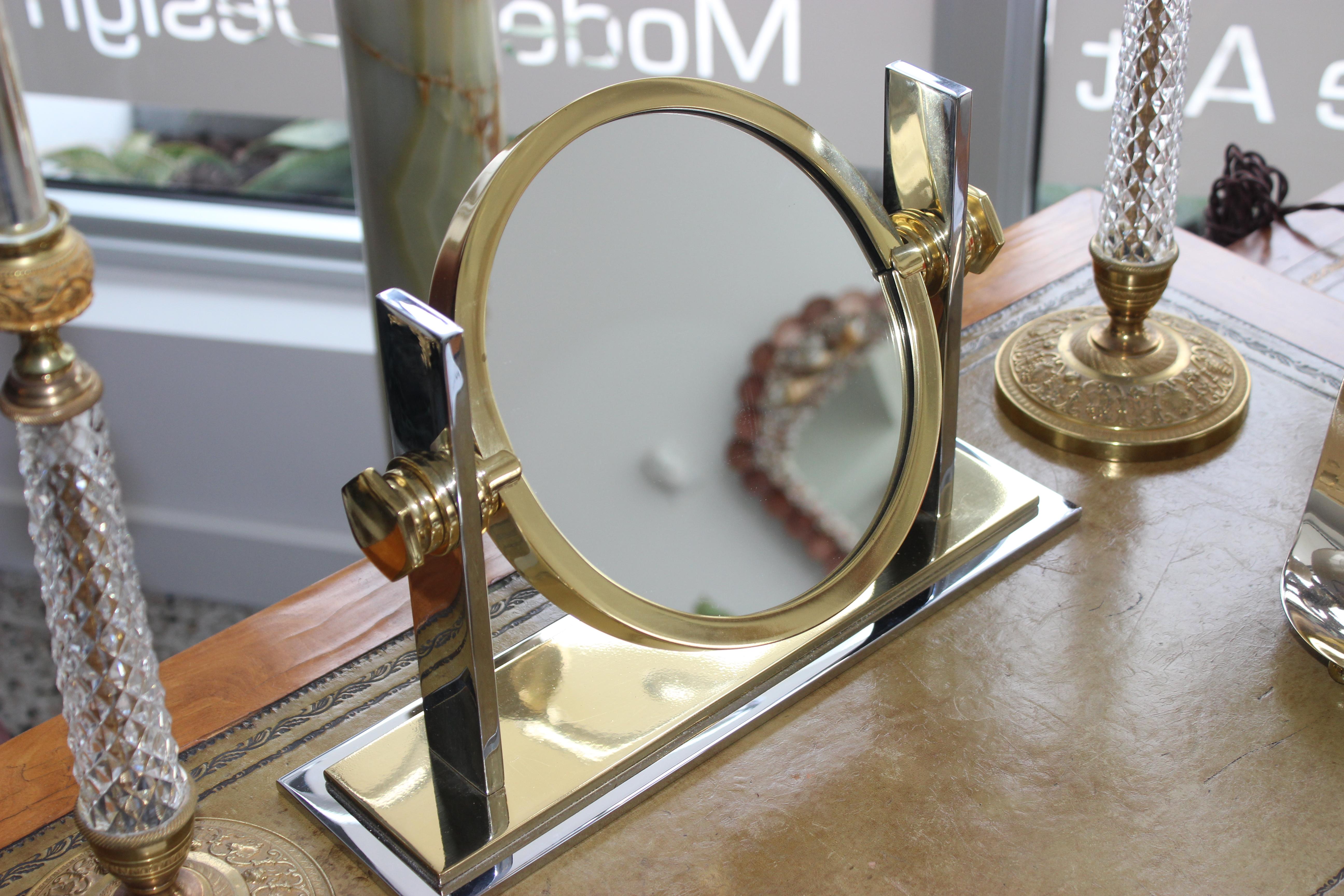 Brass Karl Springer Vanity Table Mirror