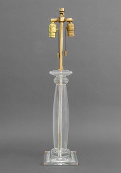 Karl Springer Vintage Acrylic Greek Column Table Lamp, 1980s