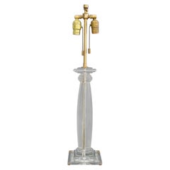 Karl Springer Vintage Acrylic Greek Column Table Lamp, 1980s
